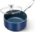 MICHELANGELO 2 Quart Saucepan with Lid - Nonstick Ceramic, Blue