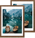 18x24 Frame Set of 2 Rustic Brown Wood Style - Versatile Poster
