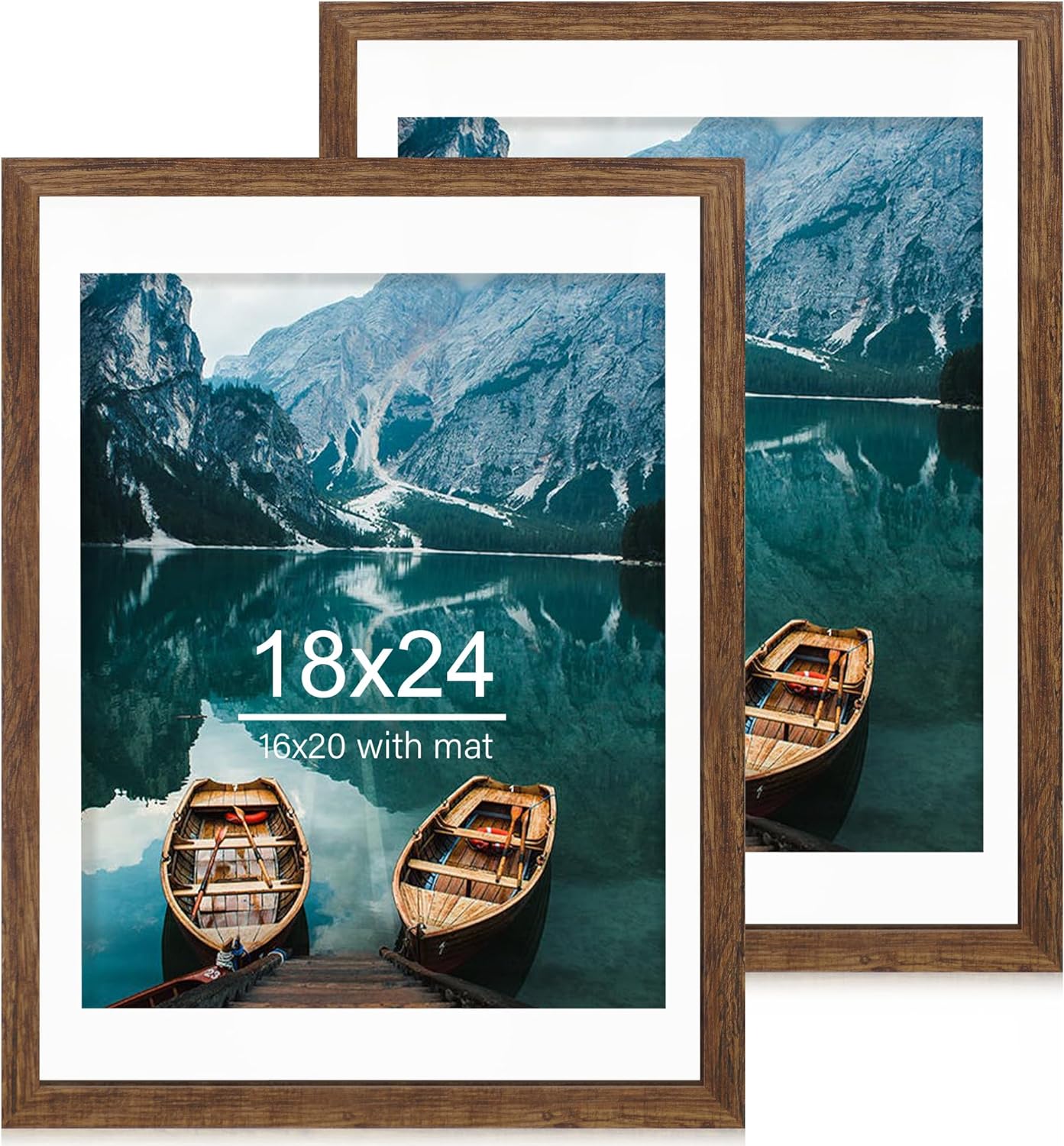 18x24 Frame Set of 2 - Rustic Brown Wood Style for Photos
