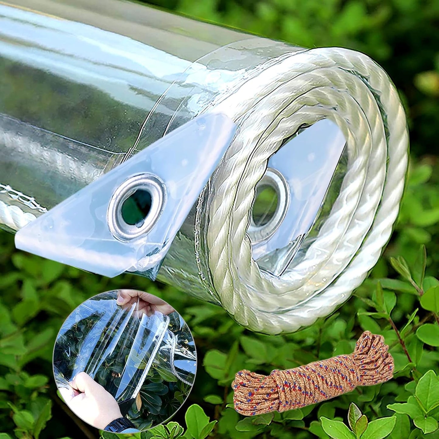 Clear Tarp 8x16ft Heavy Duty Water Resistant PVC Tarpaulin