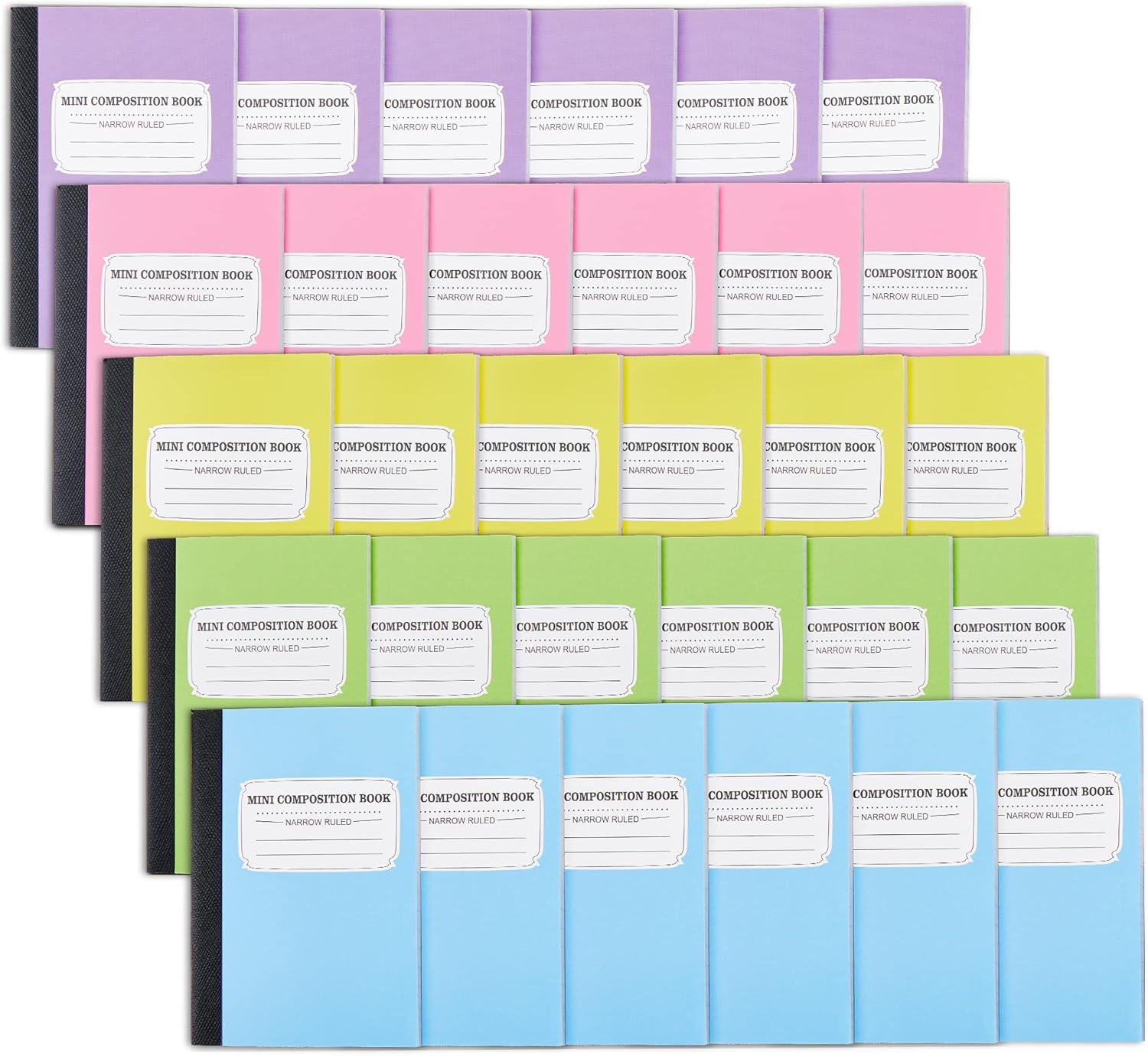 feela 30 Pack Mini Composition Notebooks - Cute & Compact Student Essential!