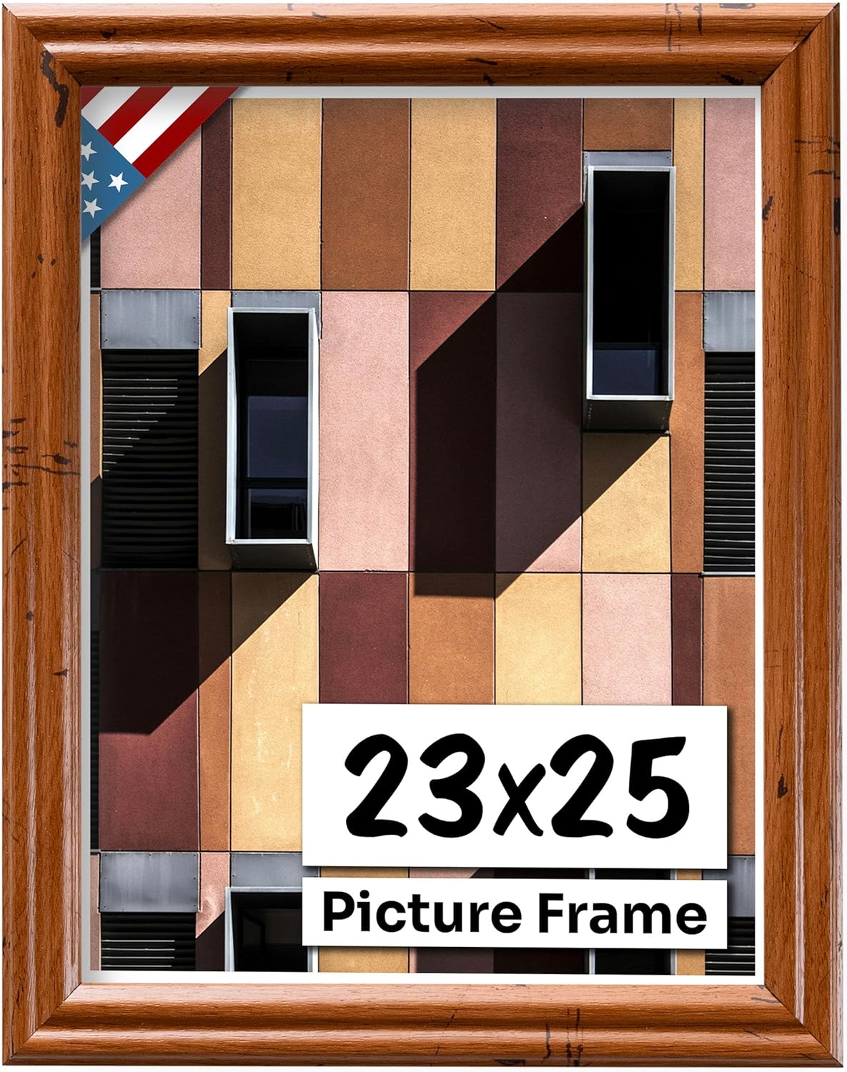 Distressed Oak 23x25 Picture Frame - Handmade Solid Wood Frame