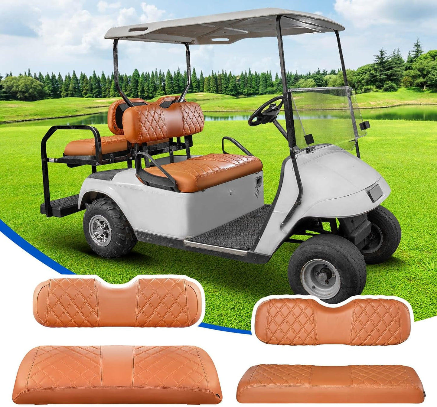 NOKINS 4PCS Golf Cart Seat Covers Kit for EZGO TXT & RXV