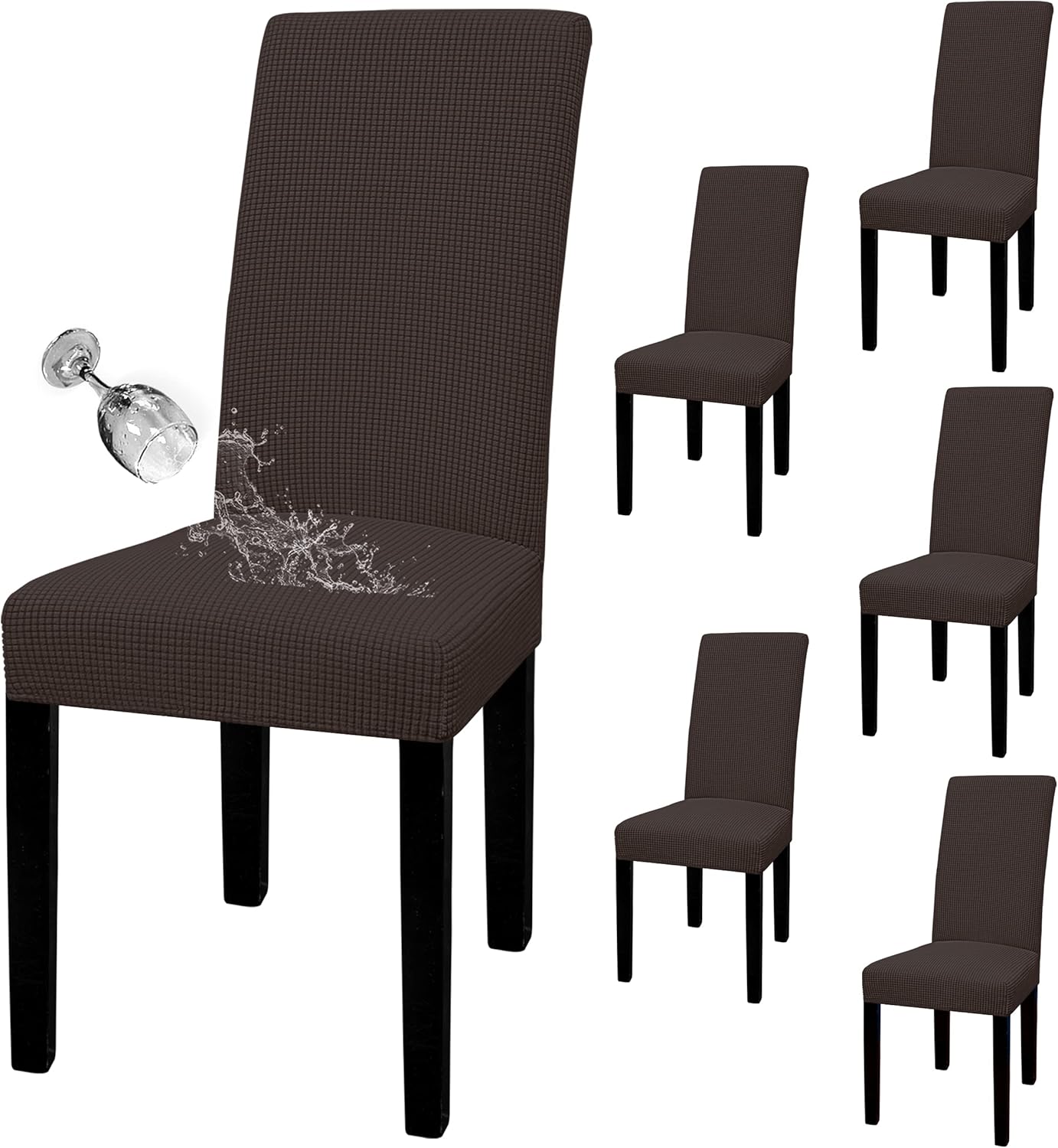 Waterproof Dining Room Chair Cover Set of 6 for Protection