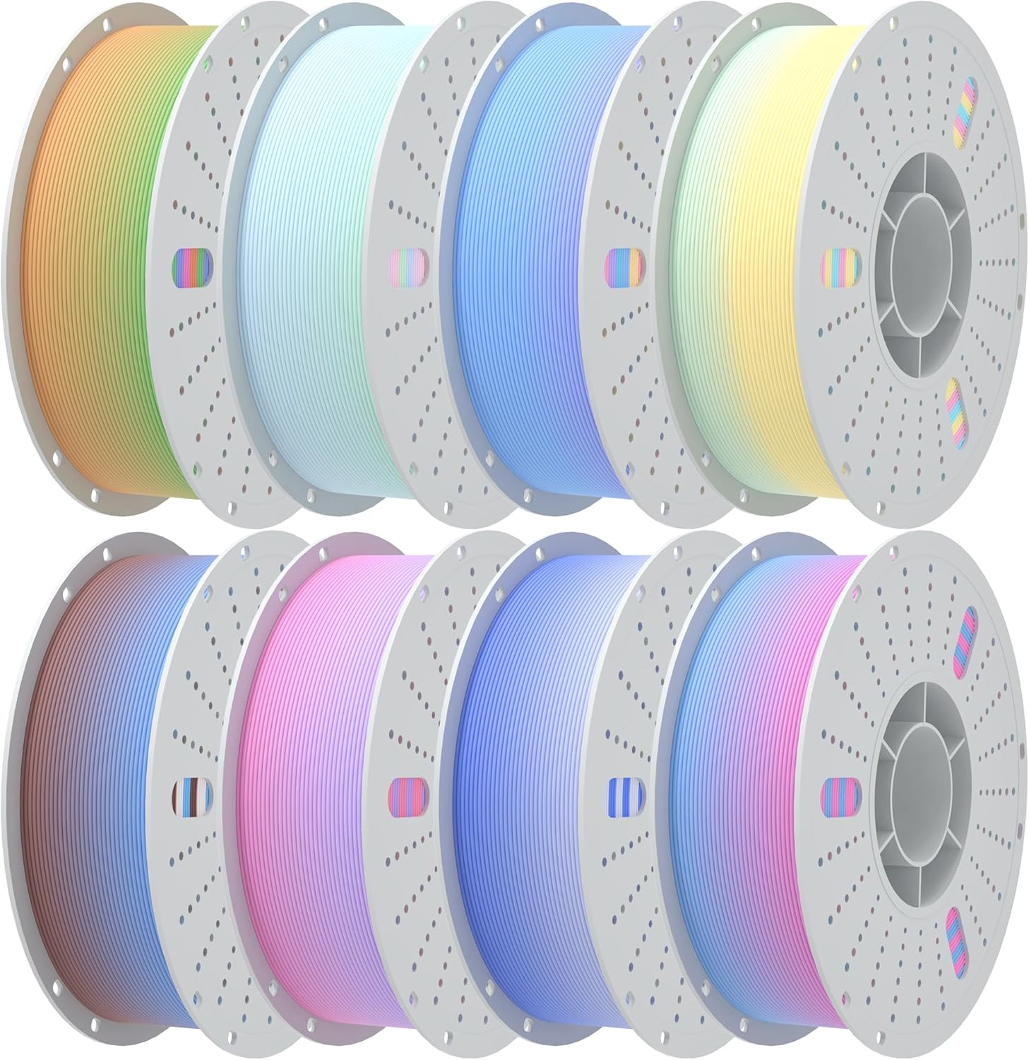 PINBALL Matte Rainbow PLA 3D Printer Filament for Vibrant Prints