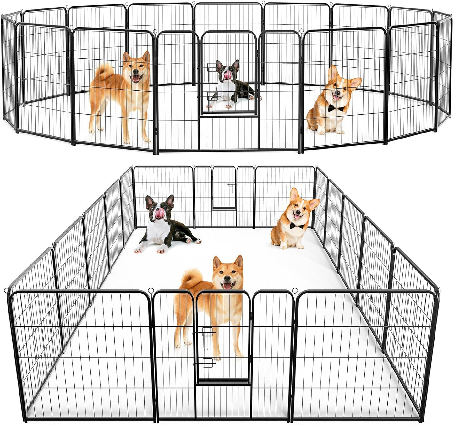 SMUG Heavy-Duty Iron Dog Playpen for Indoor & Outdoor Use
