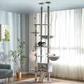 Floor to Ceiling Cat Tree Tall Cat Tower with Adjustable Height