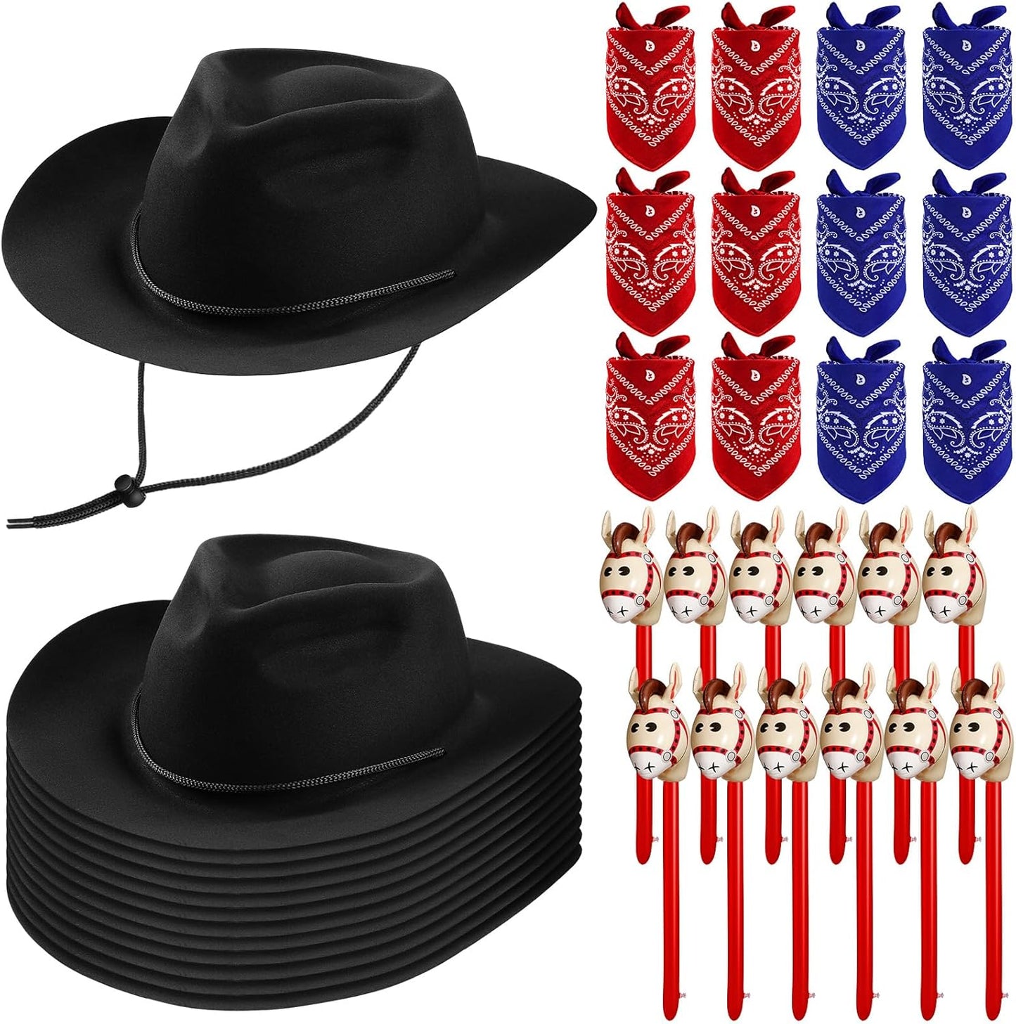 Xtinmee 36 Pcs Cowboy Party Costume Set for Kids Fun
