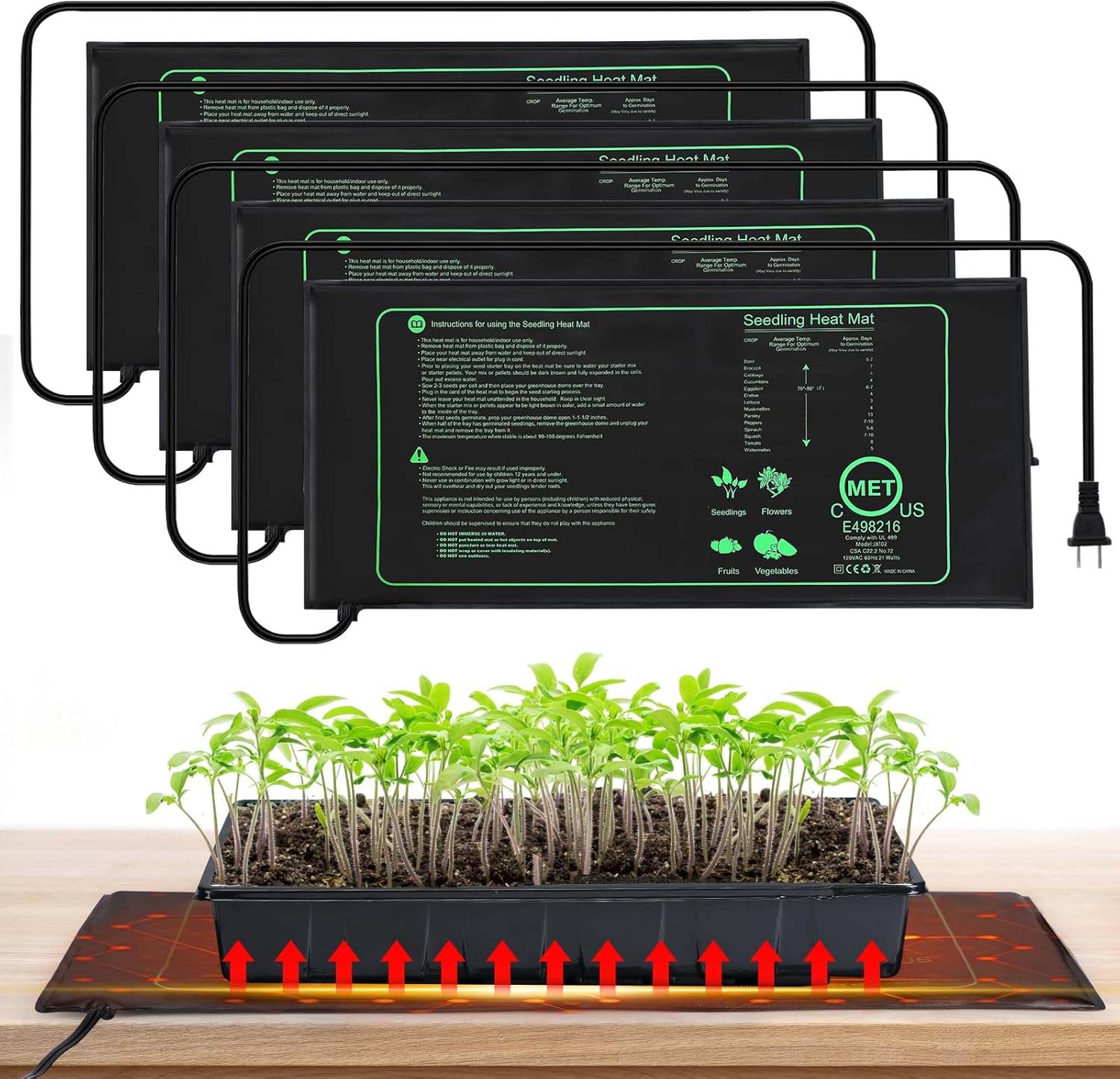 Apipi 4PCS Hydro Heat Mat Set - Rapid Plant Growth