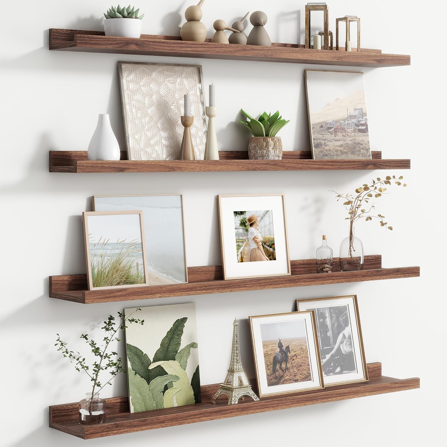 Floating Picture Ledge Shelves Set of 4 for Kids and Home Decor