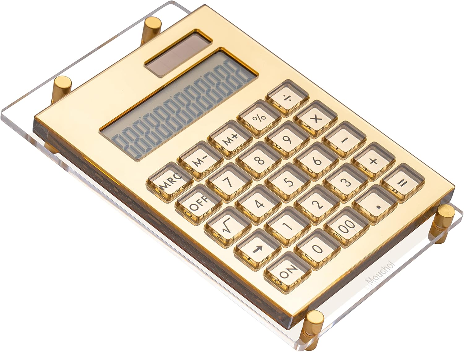 Solar Power Gold Calculator: Large Display, 12 Digits, Elegant Design