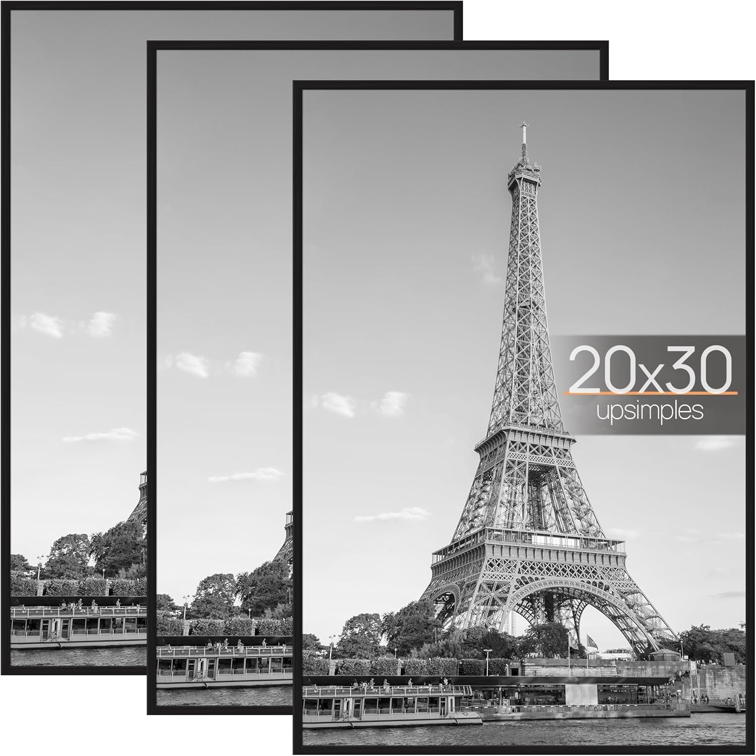 Upsimples 20x30 Picture Frame Black 3 Pack for Any Wall