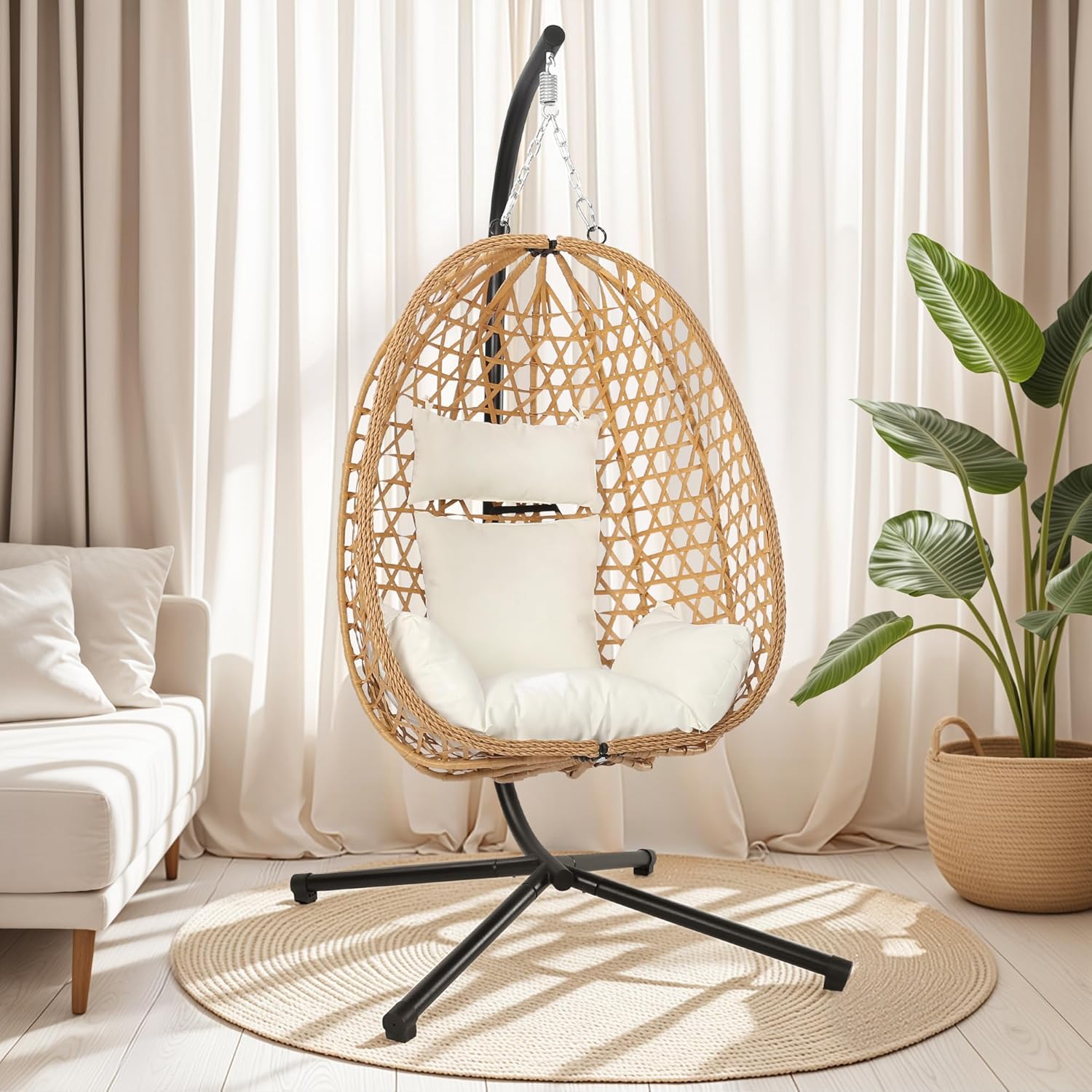 Egg Chair with Stand for Patio, Bedroom, and Garden Use