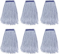 Commercial Heavy Duty Mop Heads Replacement 6 Pack - Wet Cotton Loop
