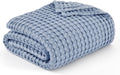 Cooling Cotton Waffle King Size Blanket in Fog Blue - Lightweight