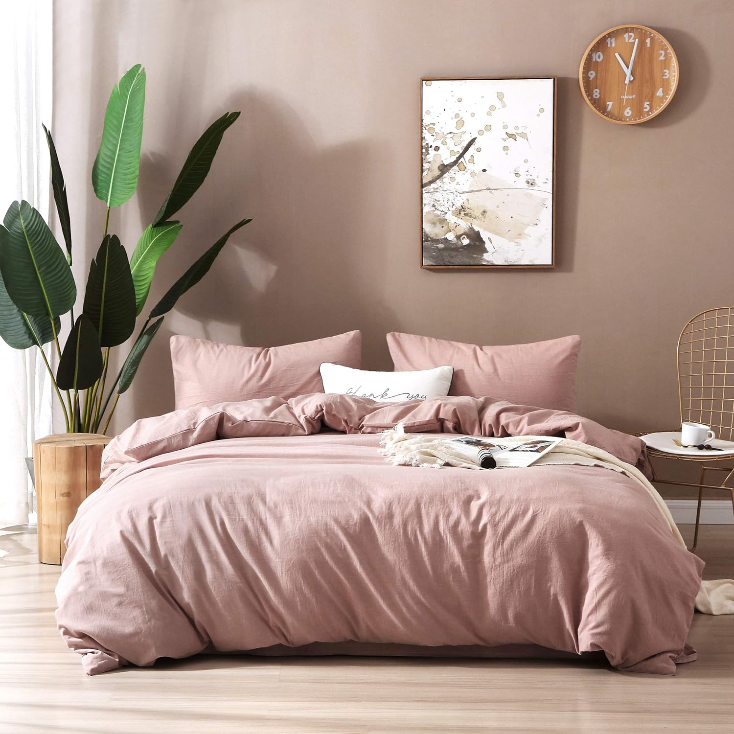 F.Y.Dreams 100% Washed Cotton Duvet Cover for Weighted Blanket
