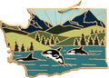 Washington State Shaped Bamboo Cutting Board and Charcuterie Platter