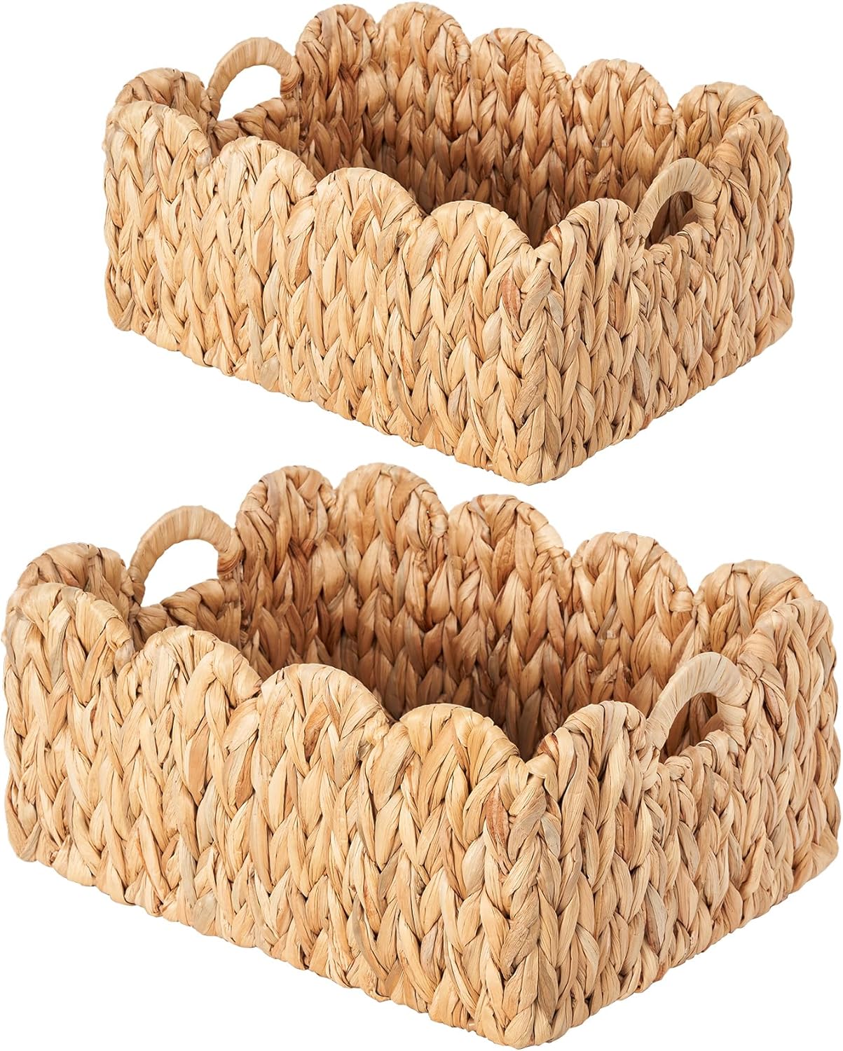 Scalloped Wicker Storage Baskets for Stylish Organization