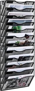 Wall File Holder 12 Pockets Hanging File Folder - Space Saving