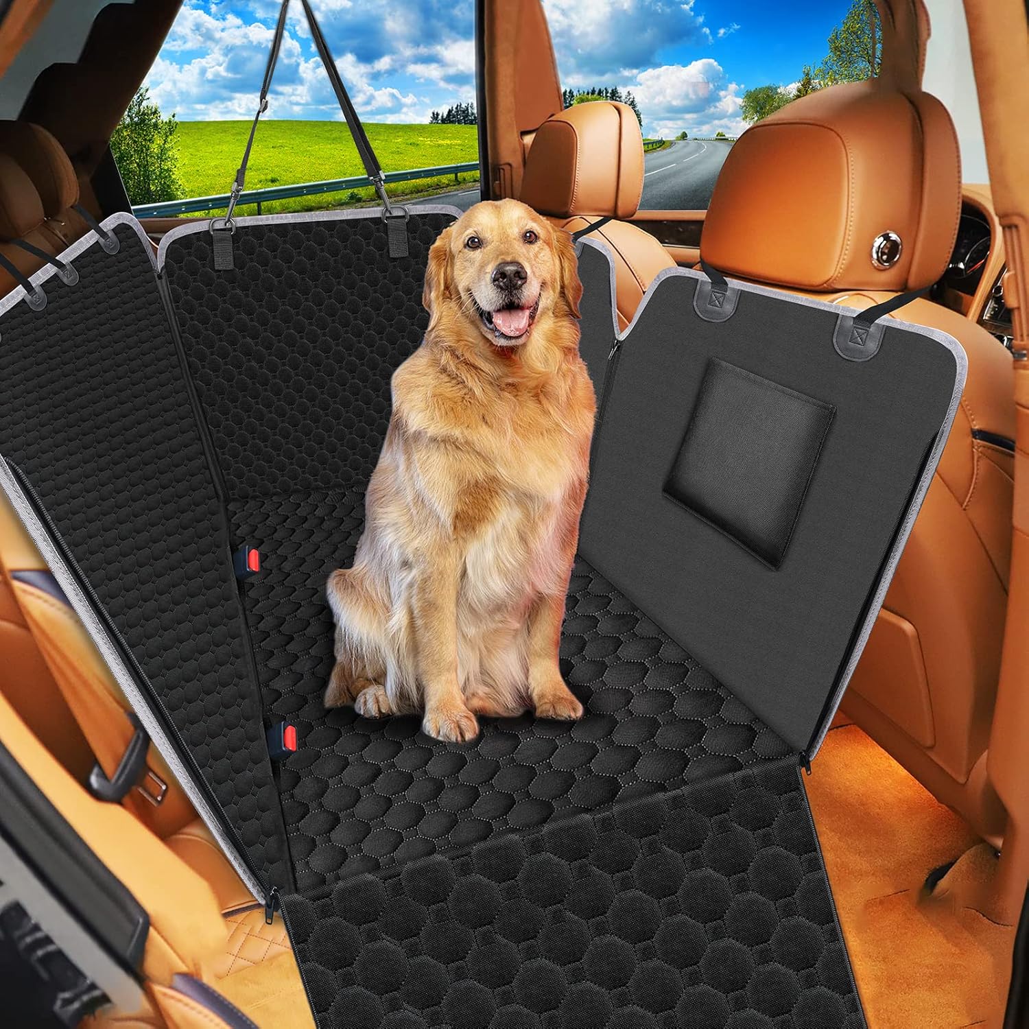 Mancro Dog Car Seat Cover - Heavy Duty Waterproof Hammock