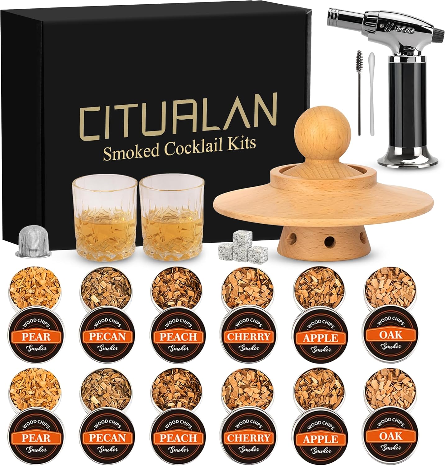 23Pcs Whiskey Smoker Kit for Premium Bourbon Experience