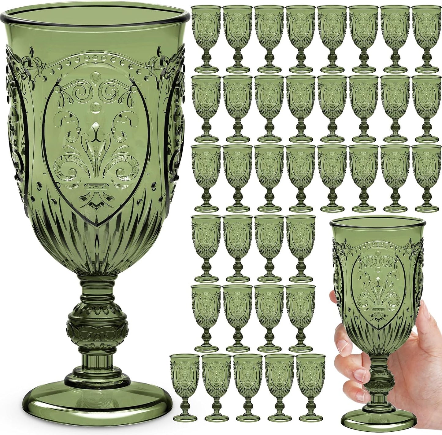 36 Pack Plastic Goblets 10oz for Parties and Celebrations