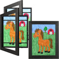 3 Pack 8.5x11 Kids Art Frames Rustic Black - Changeable Front Opening