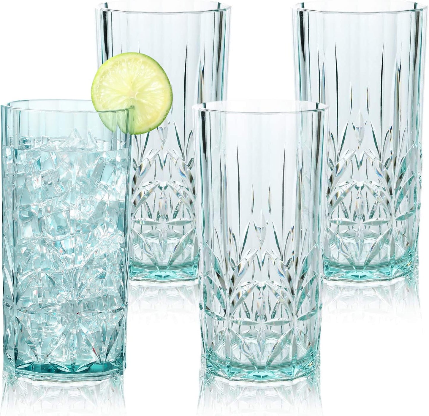 BELLAFORTE Shatterproof Tritan Plastic Tall Tumblers Set of 4