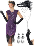Women's Flapper Dresses 1920s Sequin Fringe Dress (Style 3BVS)