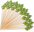 PuTwo Handmade Bamboo Cacti Picks 100pcs - Eco-Friendly Cocktail Toothpicks