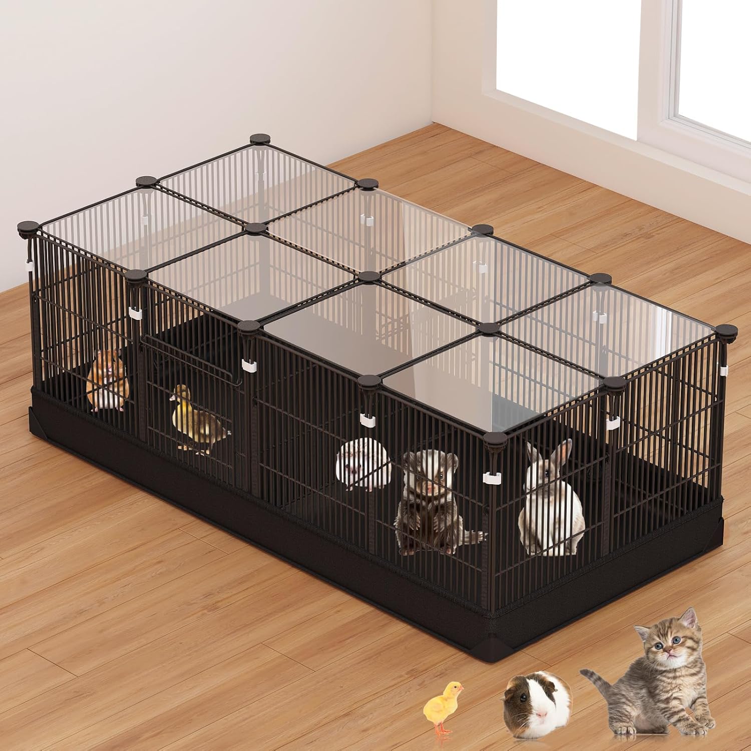 22 Panels Small Animal Playpen with Waterproof Mat for Pets