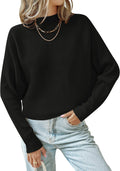 ZESICA Turtleneck Batwing Ribbed Knit Pullover - Cozy Everyday Layer
