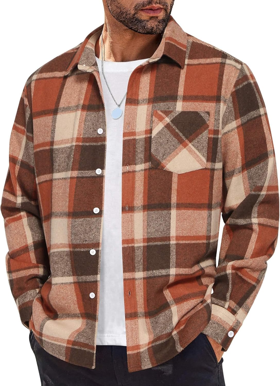 Stylish COOFANDY Mens Flannel Shirt for Casual Wear and Layering