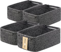 Small Storage Baskets for Organizing - 4 Pack Dark Gray Shallow