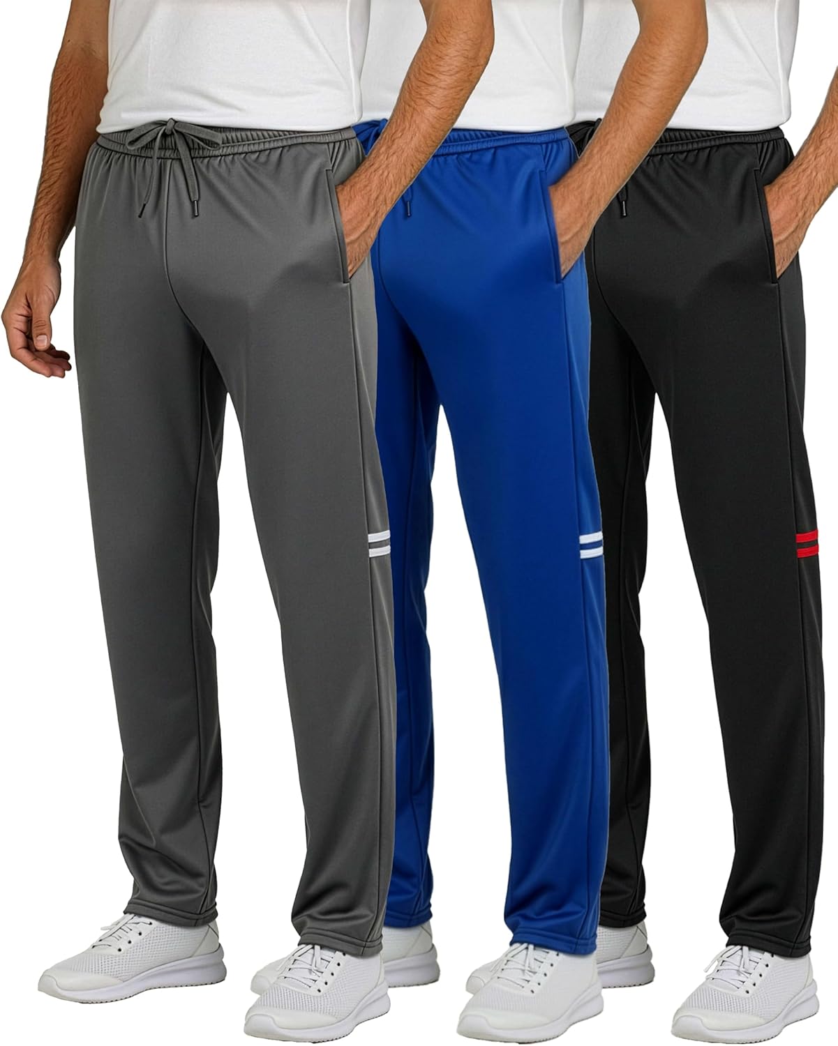Men's Active Athletic Casual Tricot Open Bottom Sweatpants