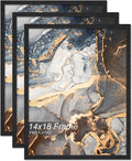 Engineered Wood 14x18 Picture Frame Set of 3 - Lightweight Black