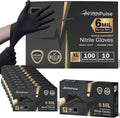 Heavy Duty 6 Mil Black Nitrile Gloves by FifthPulse for Tough Jobs