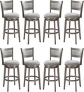 PrimeZone Swivel Bar Stools Set of 8 for Kitchen and Pub Use
