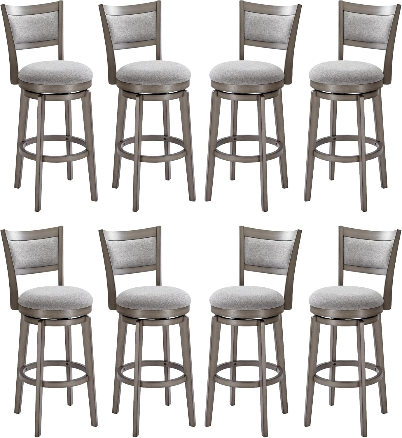 PrimeZone Swivel Bar Stools Set of 8 for Kitchen and Pub Use