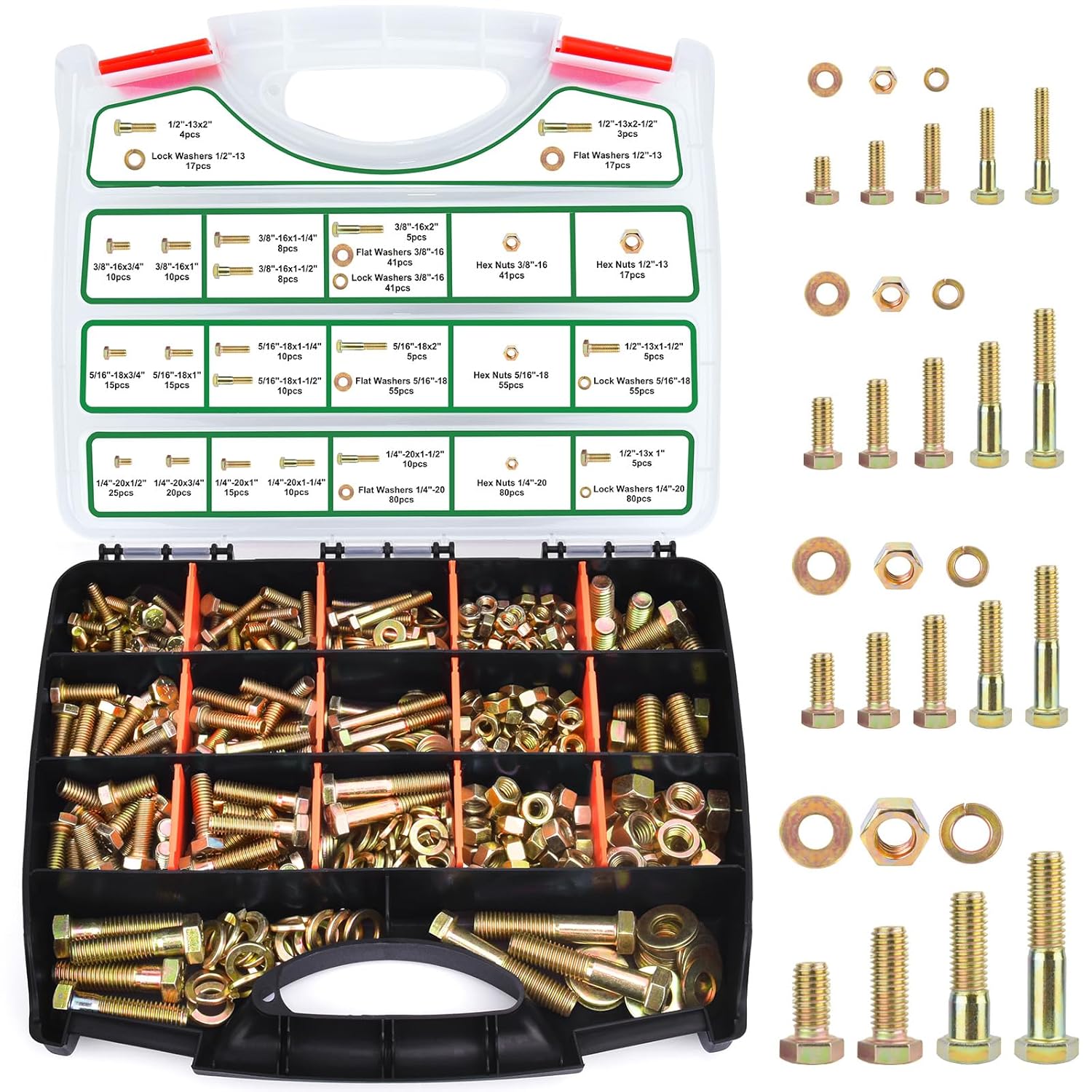 FOLIV 772PCS Grade 8 Bolt Assortment Kit for Heavy Duty Needs