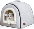 Cat Bed for Indoor Cats Foldable Cave - Cozy Semi-Enclosed Nest