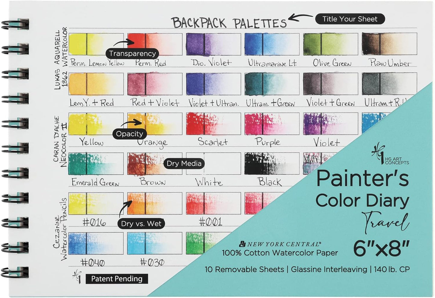 Travel Size Painters Color Diary for Artists - 20 Pack Swatch Book