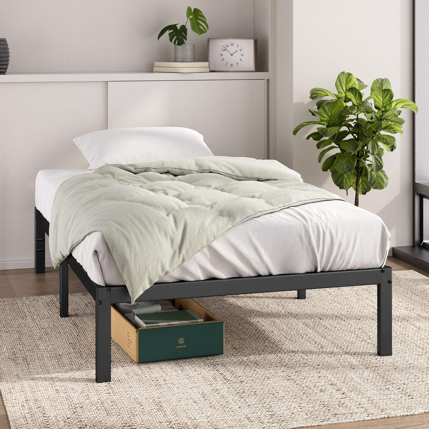 ZINUS 14 Inch Elias Metal Platform Bed Frame for Twin Mattresses