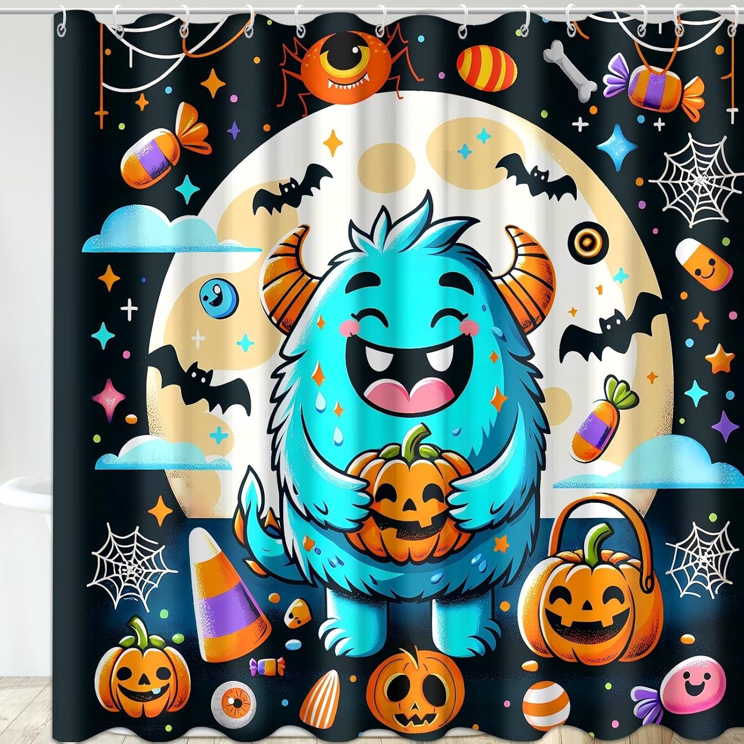 Cute & Funny Halloween Shower Curtain Set