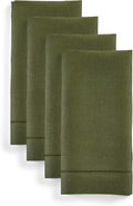 Pure Linen Olive Dinner Napkins Set of 4 20 x 20 in - Autumn Table
