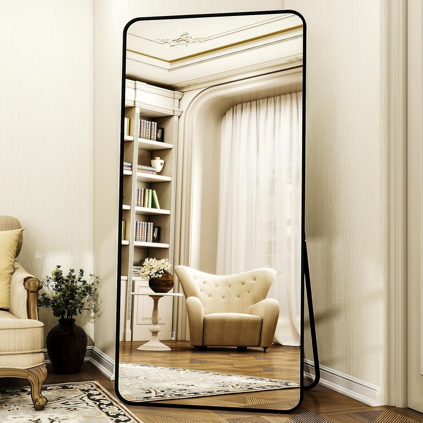 76x34 Full Length Mirror with Rounded Corners for Any Room