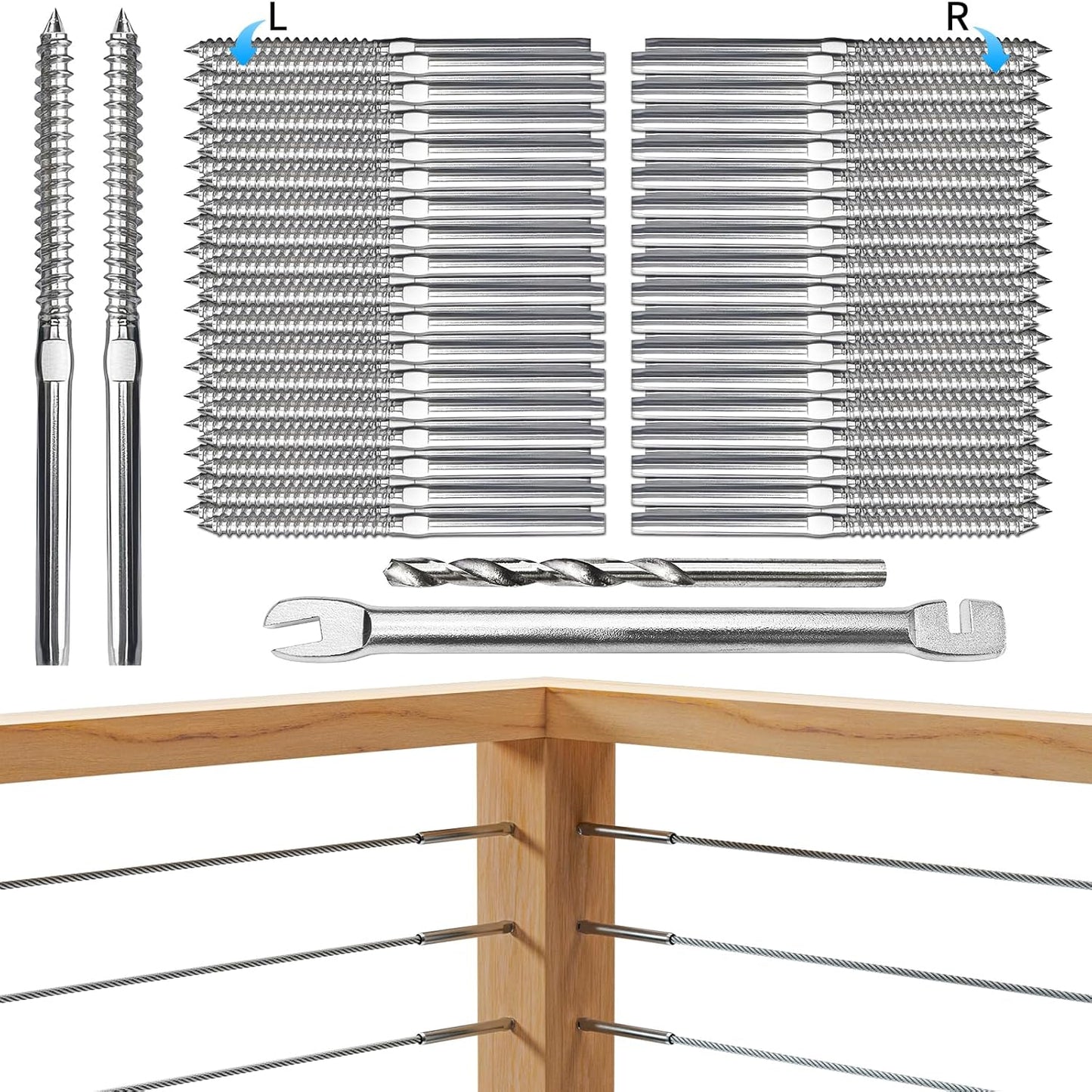 Swage Lag Screws for Cable Railing - Durable T316 Stainless Steel