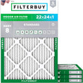 22x24x1 MERV 8 Air Filter 4-Pack - Essential Dust & Allergy Defense
