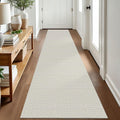 EARTHALL Woven Runner Rug 2x8 ft Washable Runner - Non Slip, Neutral