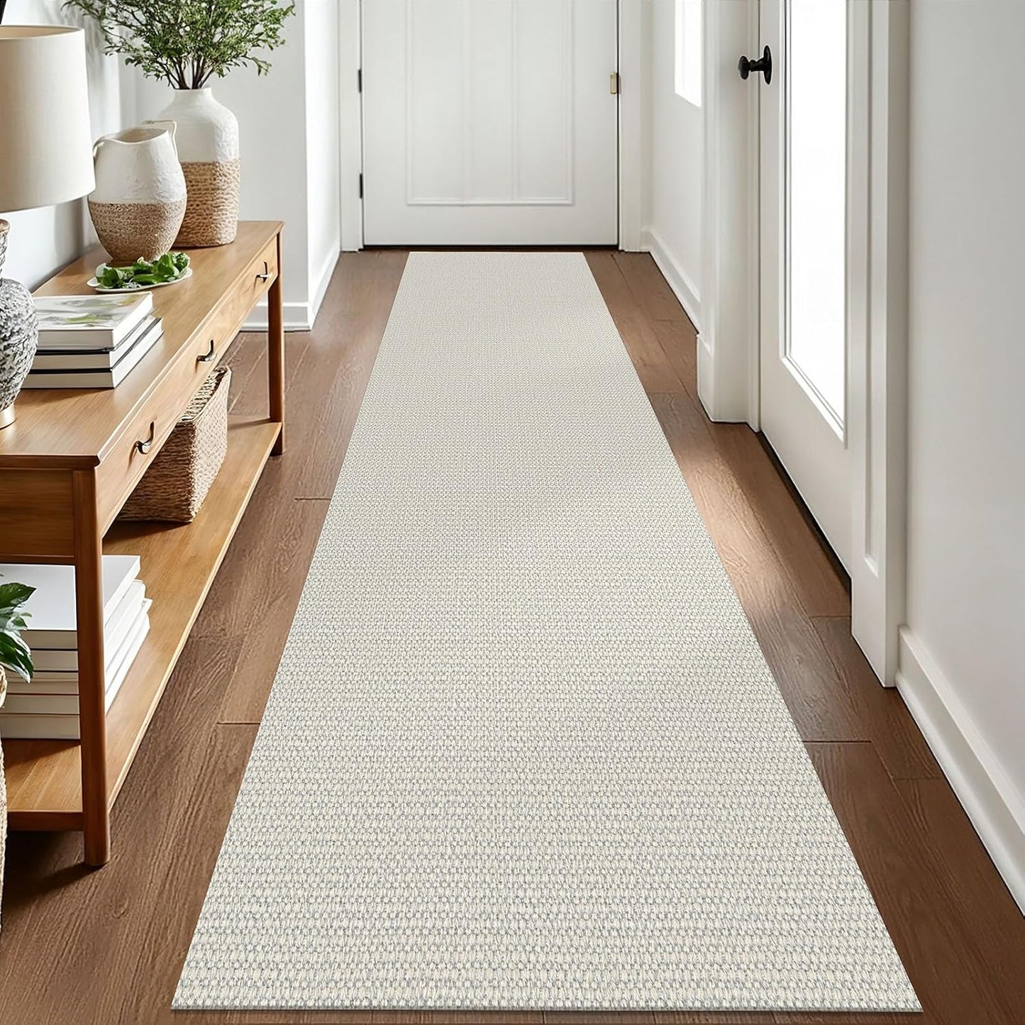 Woven Runner Rug 2x8 Ft Washable for Hallways and Kitchens